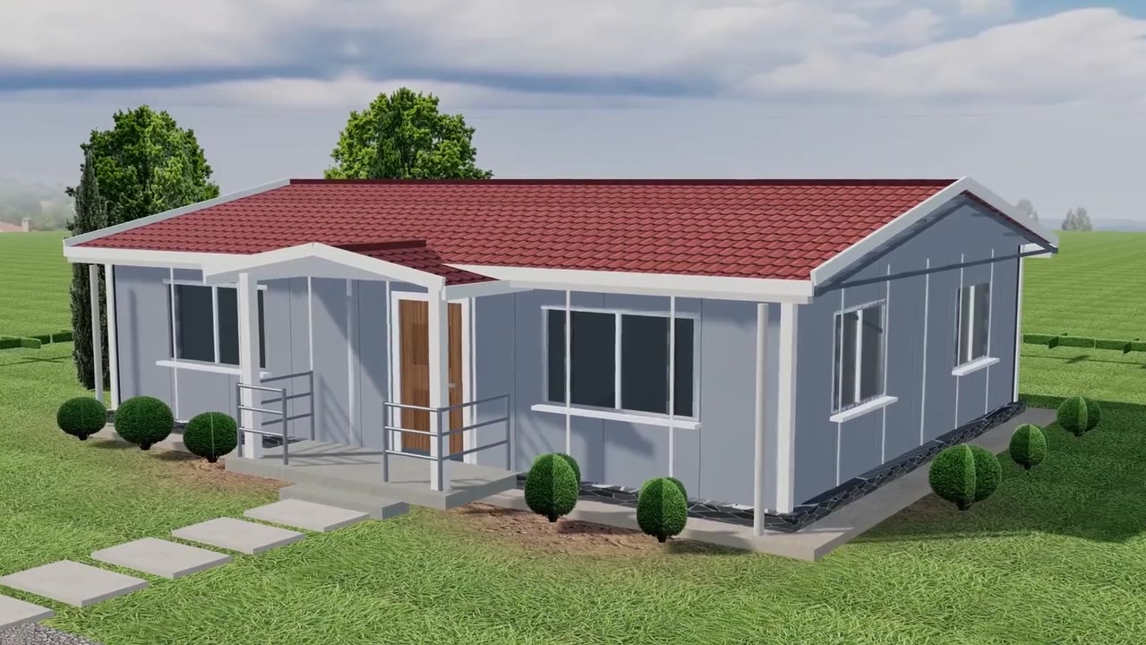 3B montaj filminden kare: teslim edilmiş prefabrik ev